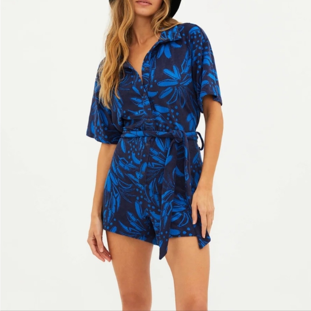NWT Beach Riot Gia Romper Java Banana Terry Cloth Swim Coverup Medium